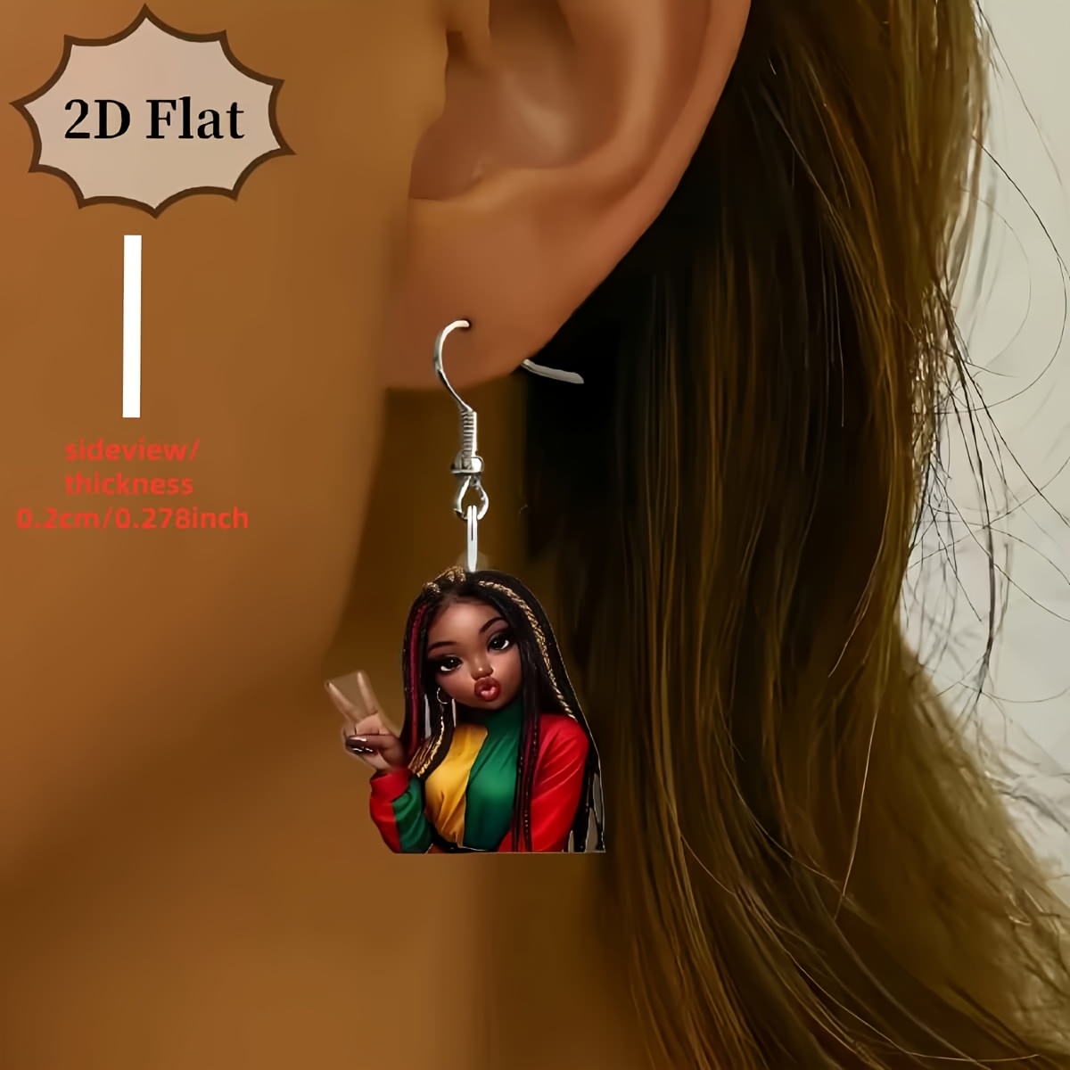 5 Pairs African Style Earrings Set, Bold Cultural Elements